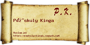 Páskuly Kinga névjegykártya